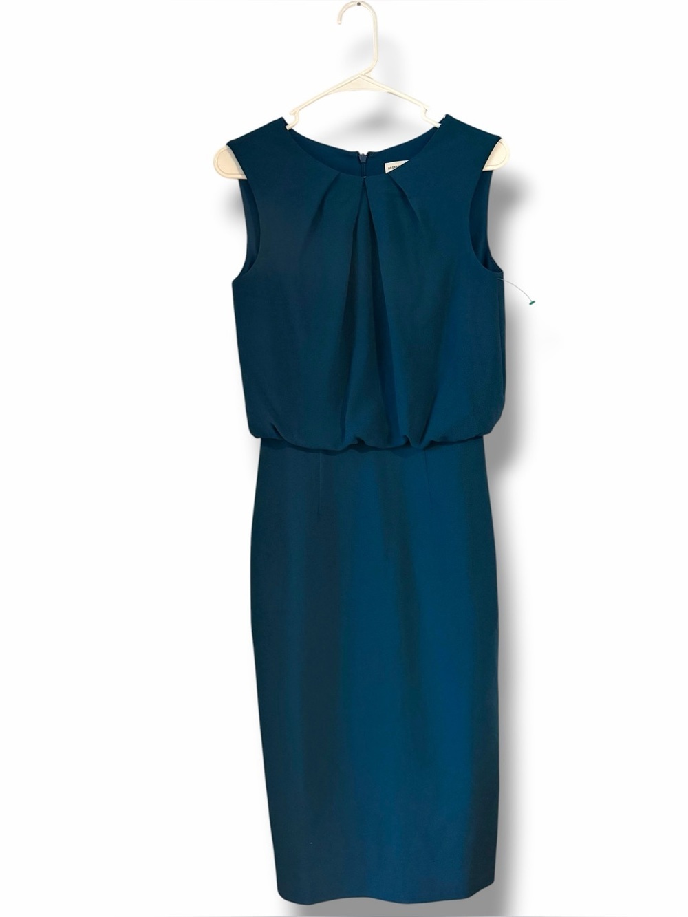 Dress The Population Women's Peacock Blue Amada Sheath Midi Dress Size Small